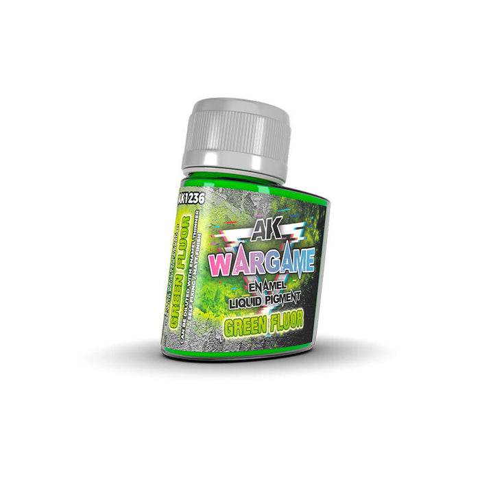 AK Interactive Wargame Enamel Liquid Pigments - Green Fluor 35 ml