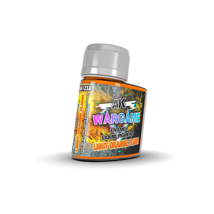 AK Interactive Wargame Enamel Liquid Pigments - Light Orange Fluor 35ml