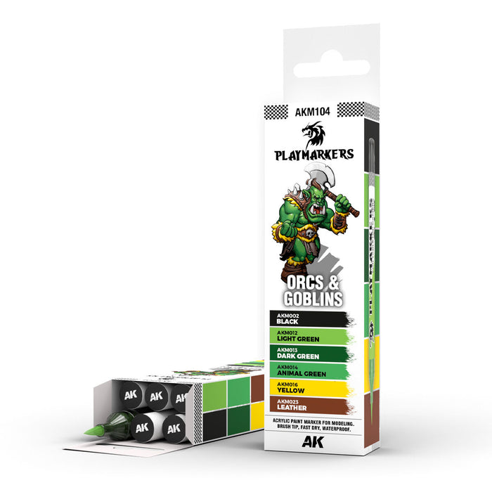 AK Interactive Playmarkers Set - Orcs & Goblins (6 Colours)