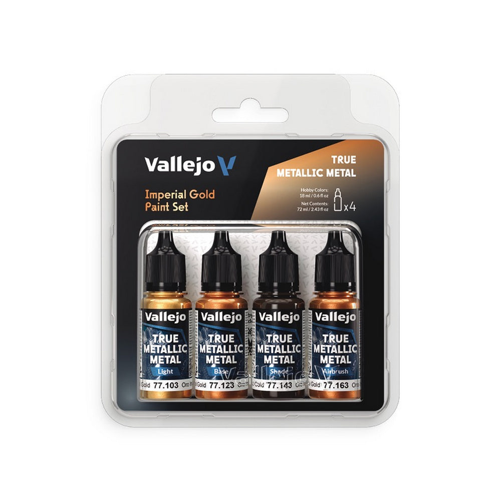 Vallejo True Metallic Metal Imperial Gold - 4 Colour Paint Set