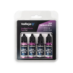 Vallejo True Metallic Metal Amethyst Purple - 4 Colour Paint Set