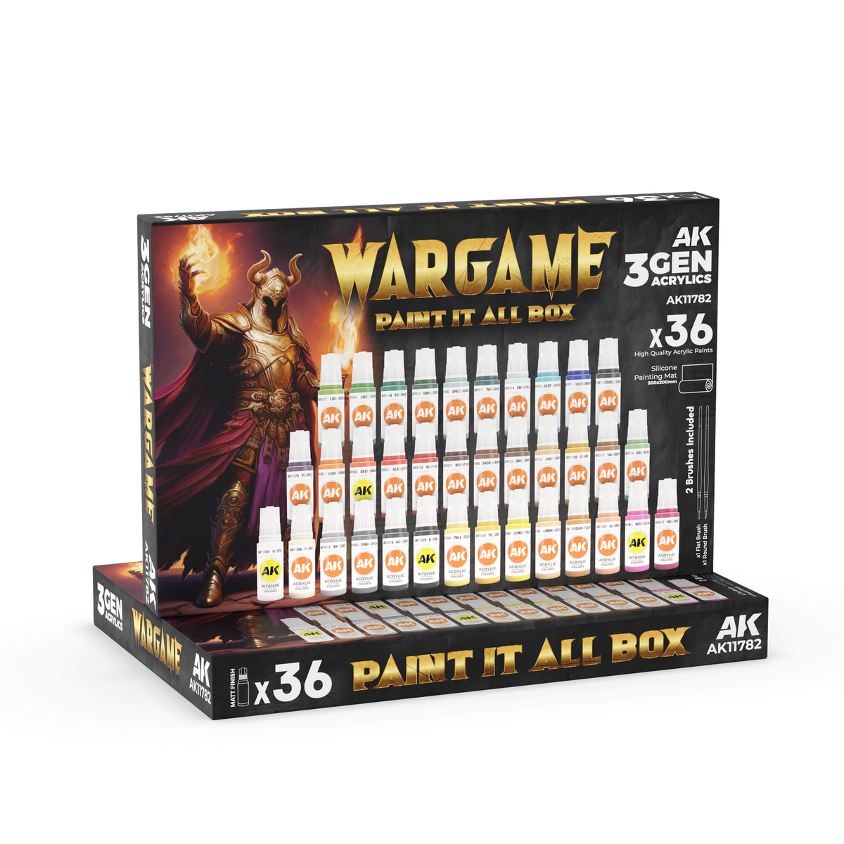 AK Interactive Wargame: Paint It All Box (36 Colours) Acrylic Paint Set 3rd Generation