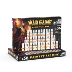 AK Interactive Wargame: Paint It All Box (36 Colours) Acrylic Paint Set 3rd Generation