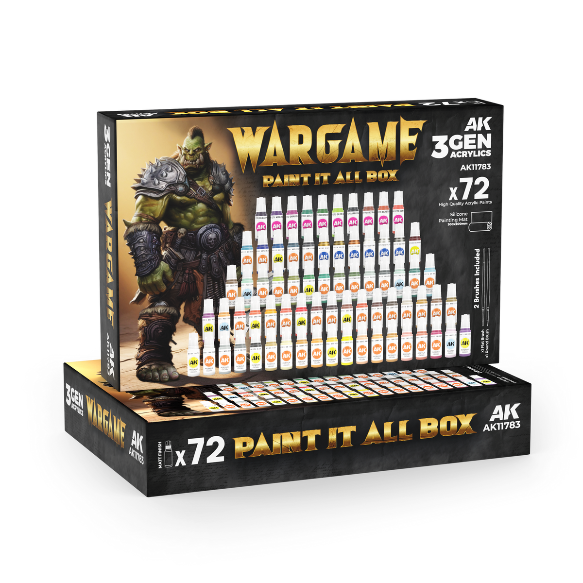 AK Interactive Wargame: Paint It All Box (72 Colours) Acrylic Paint Set 3rd Generation