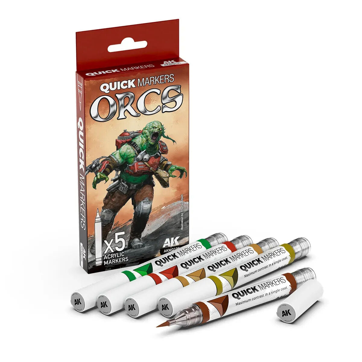 AK Interactive Quick Marker Set: Orcs - 5 Colour Set