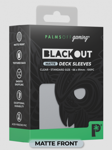 Palms Off Gaming - BLACKOUT Deck Sleeves - Standard Matte - 100pc