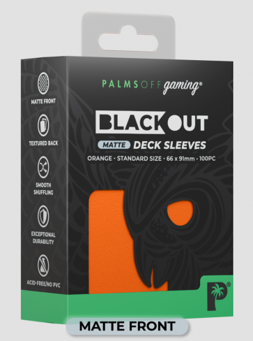 Palms Off Gaming - BLACKOUT Deck Sleeves - Standard Matte - 100pc