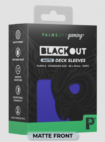 Palms Off Gaming - BLACKOUT Deck Sleeves - Standard Matte - 100pc