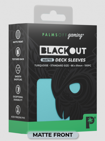 Palms Off Gaming - BLACKOUT Deck Sleeves - Standard Matte - 100pc