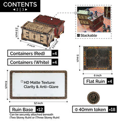 Warhammer 40,000 WTC Tabletop Wargame Terrain Set - 18pcs Battlezone Creation Kit