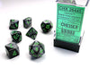 Chessex Polyhedral 7 Die Set - Green / Black