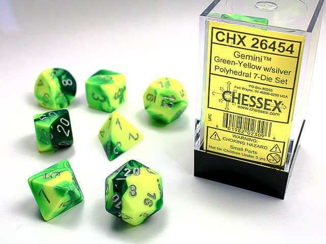 Chessex Polyhedral 7 Die Set - Yellow / Green