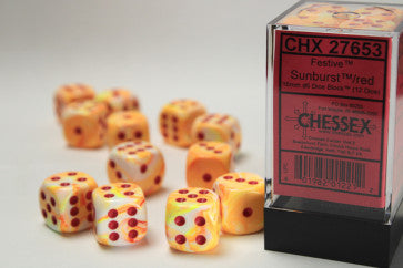 Chessex D6 16mm Dice Block - Sunburst Red