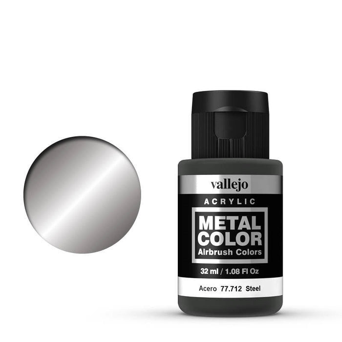 Vallejo 77712 Metal Color Steel 32ml Acrylic Paint