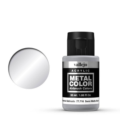 Vallejo 77716 Metal Color Semi Matte Aluminium 32ml Acrylic Paint