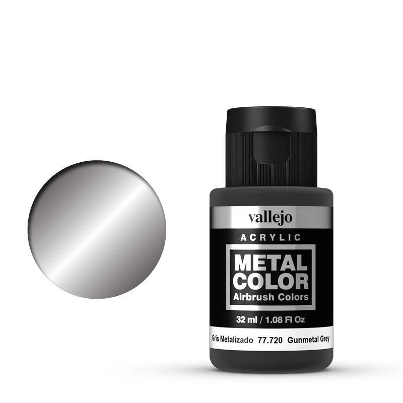 Vallejo 77720 Metal Color Gunmetal Grey 32ml Acrylic Paint