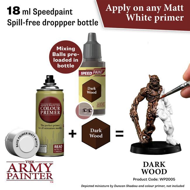The Army Painter Speedpaint: Dark Wood - 18ml Acrylic Paint