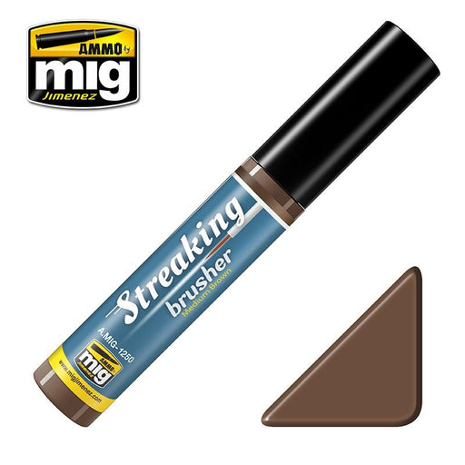 Ammo by MIG Streakingbrusher Medium Brown\