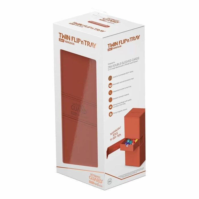 Ultimate Guard Twin Flip n Tray Deck Case 266+ Xenoskin 2022 Exclusive Dark Orange Deck Box